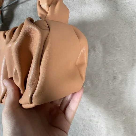 Mango Twisted Strap Baguette Bag Small Underarm Shoulder Bag Zipper Closure - Picture 7 of 14